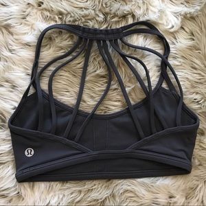 Lululemon gray racerback strappy sports bra 2 XS